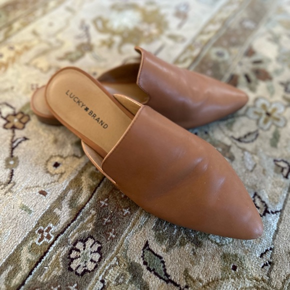 Lucky Brand Women’s Brynnuh Mule Slip-On Brown Leather Cognac Color Size 9.5 - Picture 4 of 12